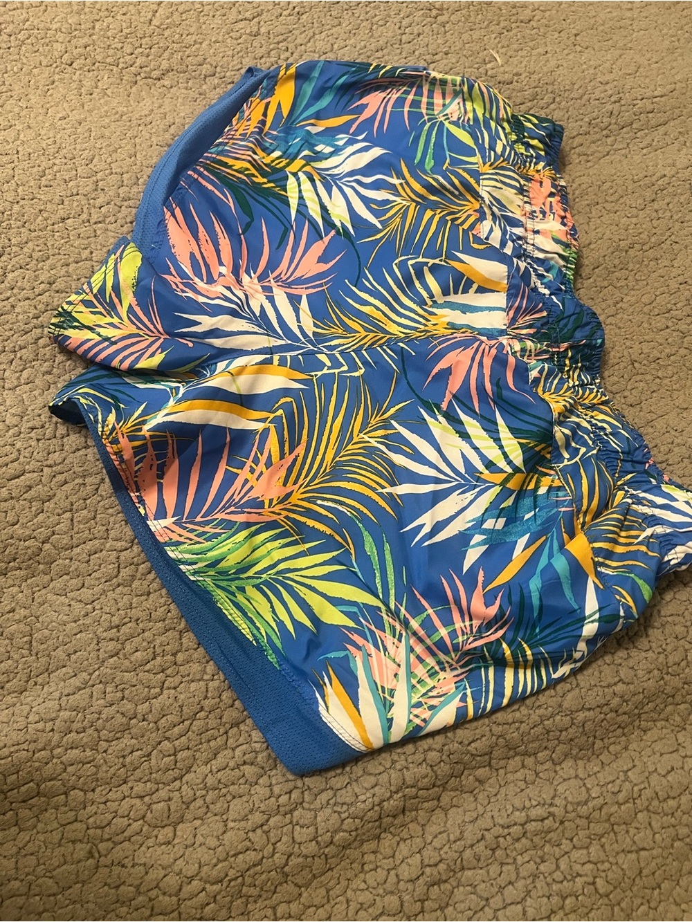 Athletic Works Women’s Blue Tropical Print Athletic Shorts